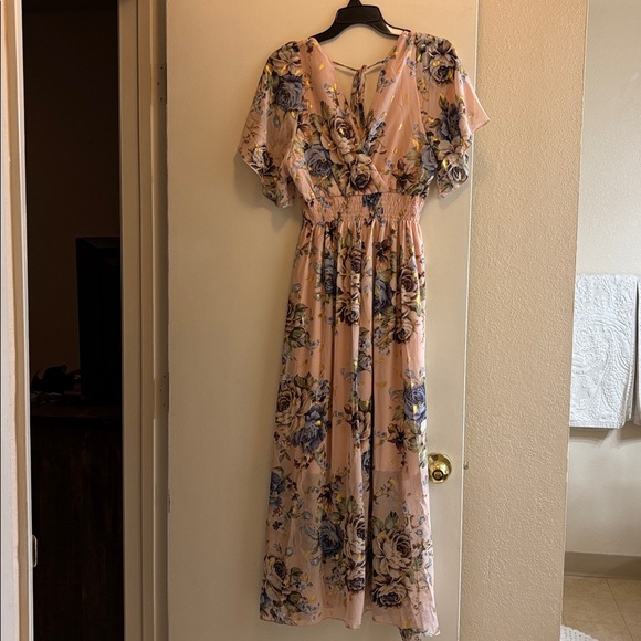 Floral Pink Maxi Dress - Picture 2 of 2